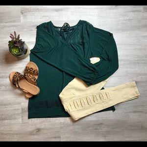 NWT - Dark Green Inner Circle Blouse